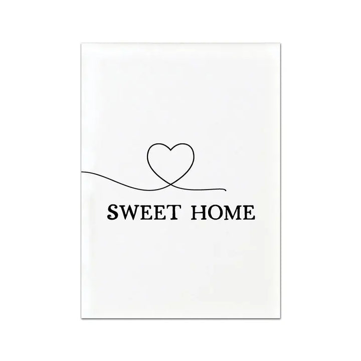 Home Sweet Home Black White Quotes Posters Wall Art Canvas Prints Minimalist Nordic Pictures For Simple Living Room Decor | Skanto