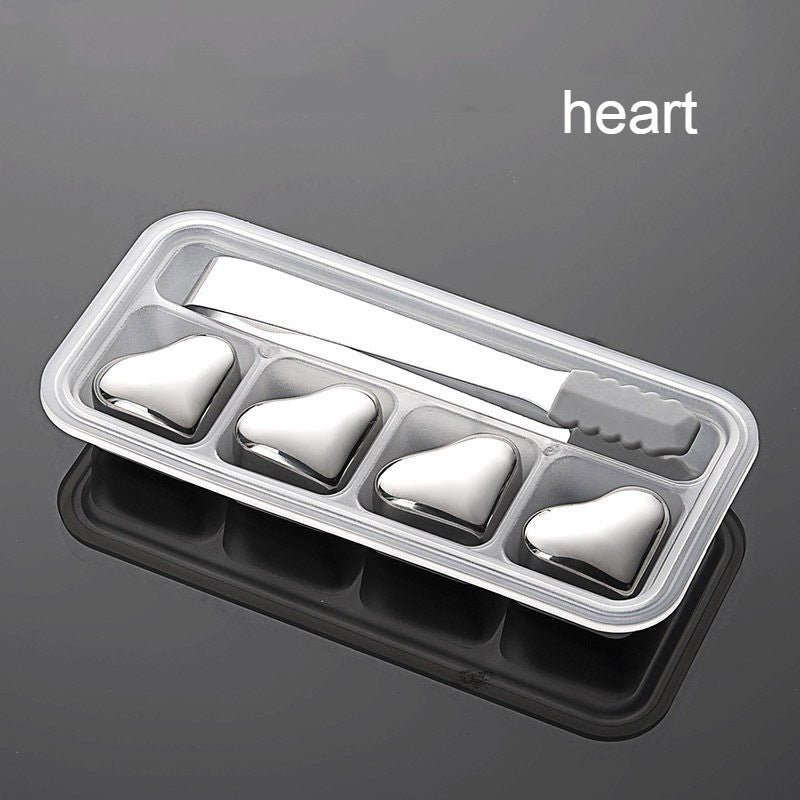 Norvo | Gjenbrukbare rustfrie stålisbiter, med spiss tang og oppbevaringsbrett (Sett med 4)