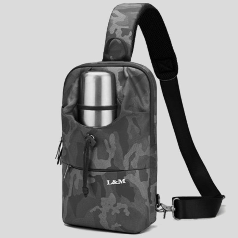 Skanto | Bærbar vanntett slingbag med koppholder, for reise, sykling, trening og mer