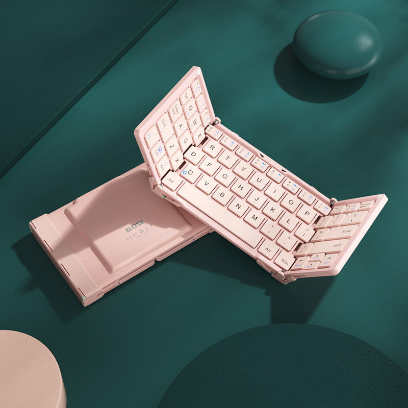 Skanto | Sammenleggbar Oppladbar Trådløs Tastatur med Lærveske, for Android Windows iOS Nettbrett & Laptop