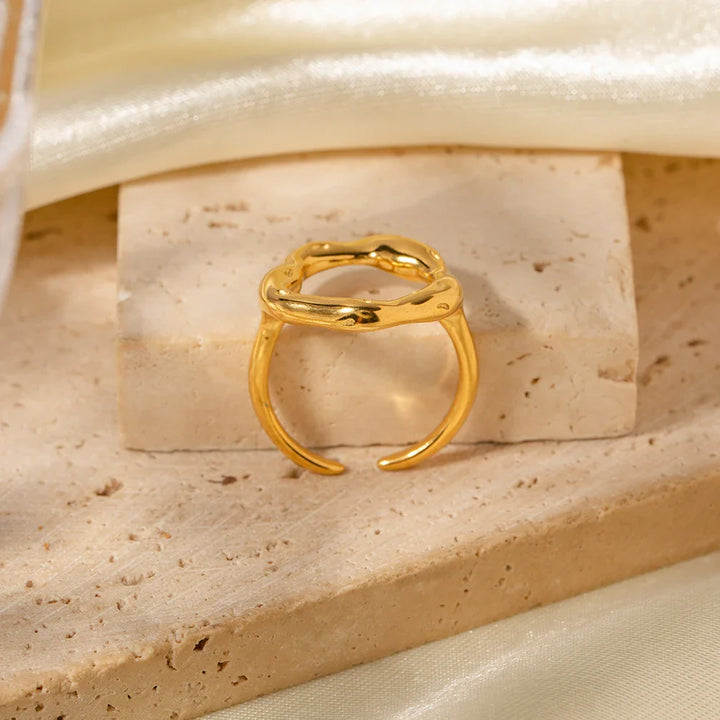 Skanto | 18k Smeltet Blomst Åpen Ring