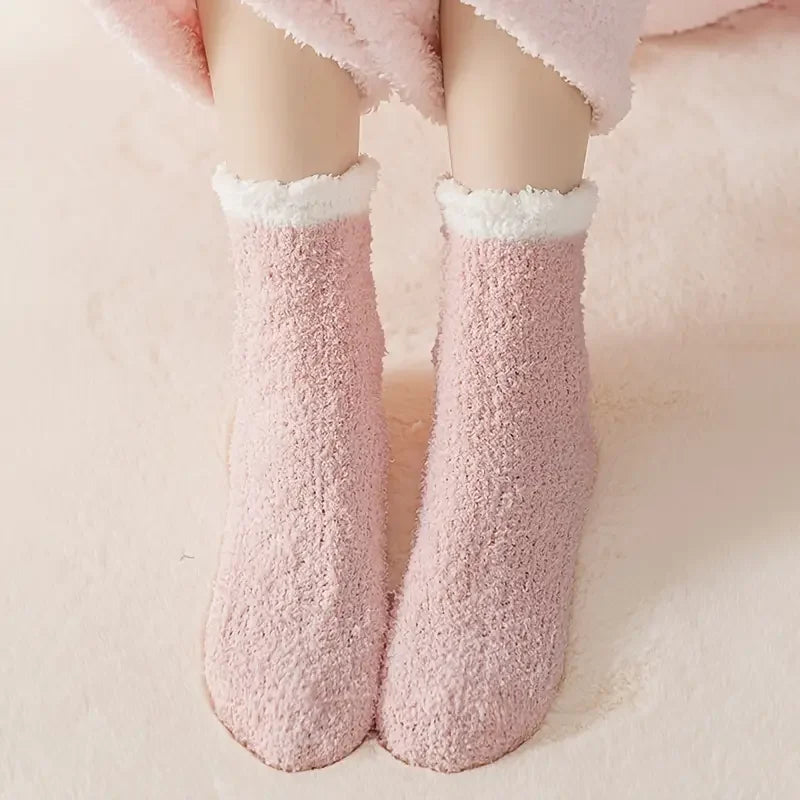 Skanto | Vinter Sokker FrostStep | Med Fleece Fôr | 5-Pakning | Ensfarget | Størrelse EU 34–40