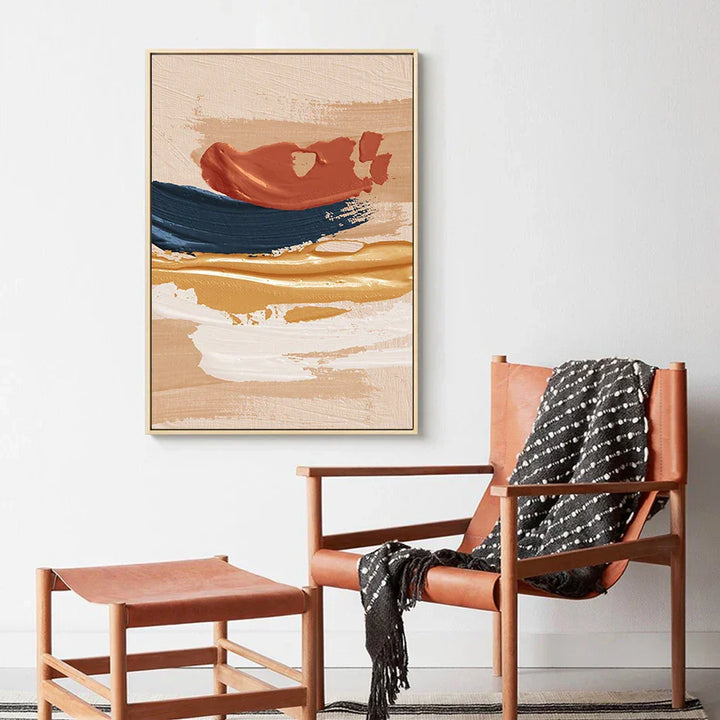 Modern Abstract Bold Brushstroke Color Fusion Wall Art Fine Art Canvas Print Colorful Pictures for Living Room | Skanto