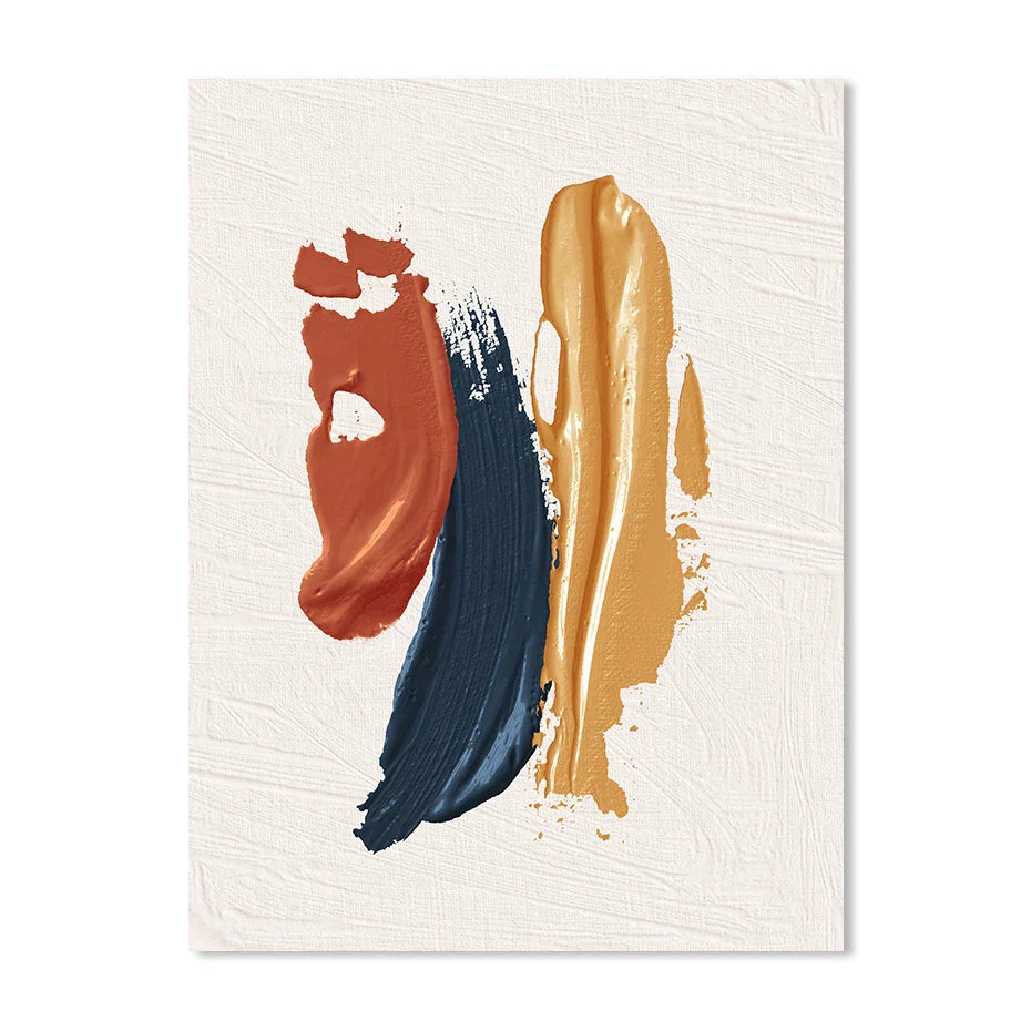 Modern Abstract Bold Brushstroke Color Fusion Wall Art Fine Art Canvas Print Colorful Pictures for Living Room | Skanto