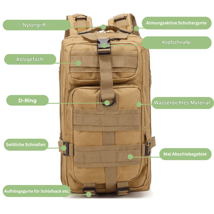 Skanto | Taktisk 50 L Ryggsekk med Laptoptrommel & Tyveribeskyttelse