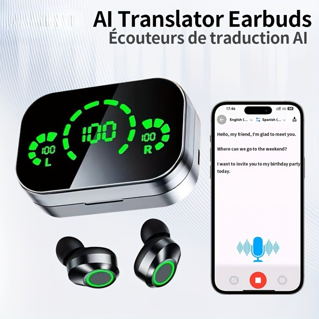 Skanto | AI Oversettende Ørepropper Trådløst Språk Headset