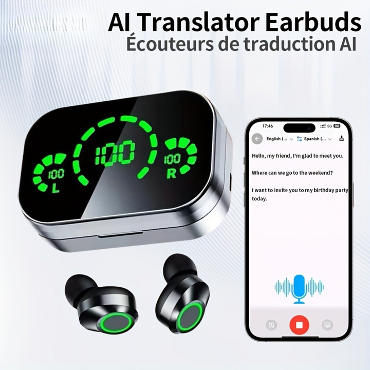 Skanto | AI Oversettende Ørepropper Trådløst Språk Headset