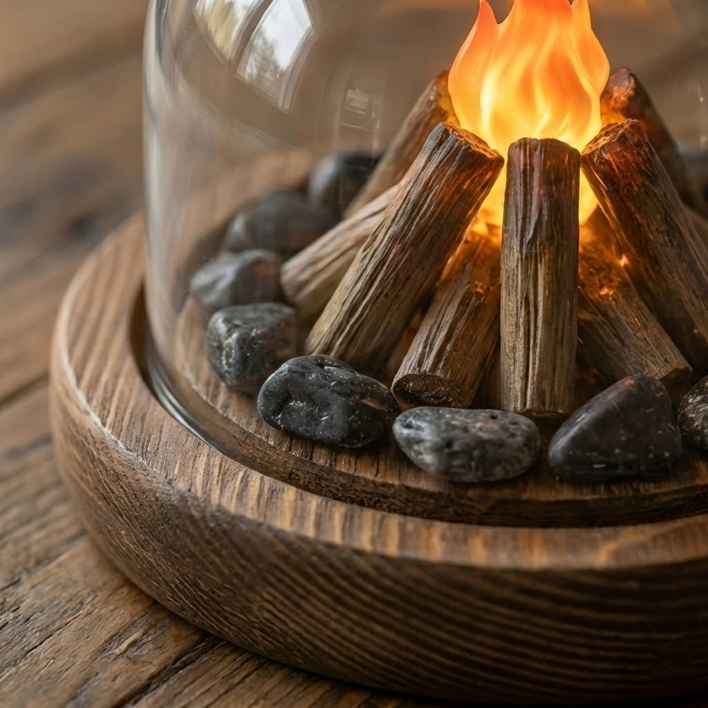 Mini Bonfire Flame Glass Dome Nattlampe | Skanto
