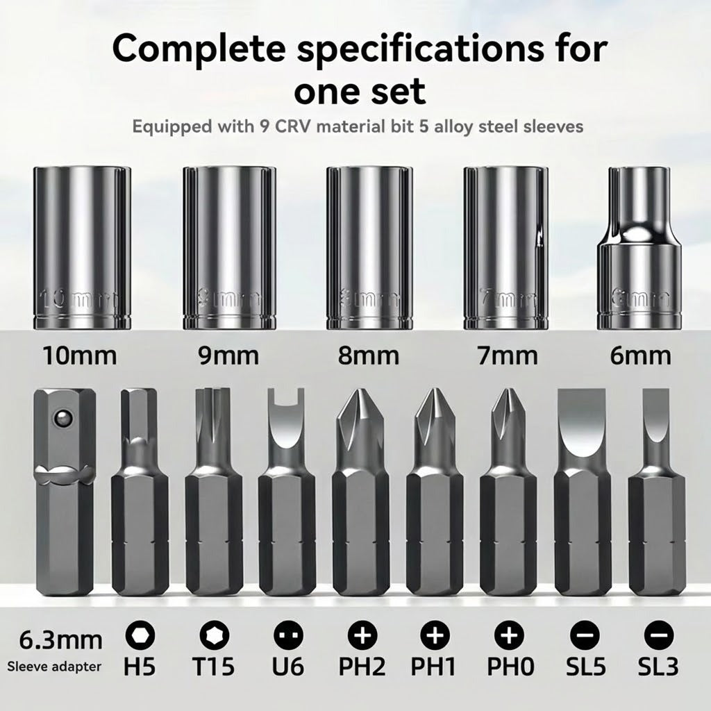 14in1 Multi-butikk ratchet skrutrekker sett