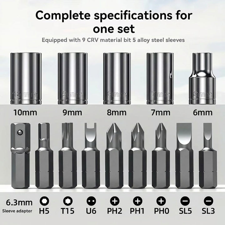 14in1 Multi-butikk ratchet skrutrekker sett