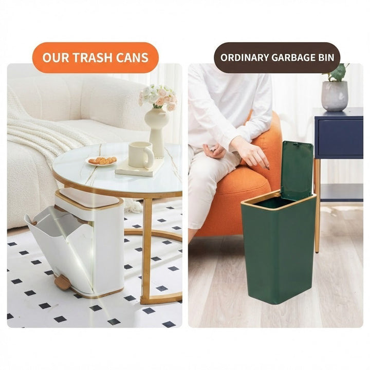 Easy-Clean Elegant Bathroom Trash Can | Skanto