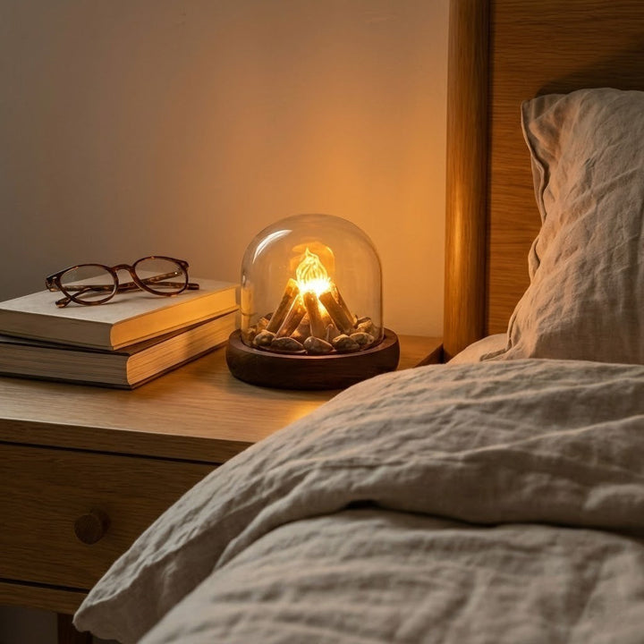 Mini Lagerfeuer Flamme Glasskål Nattbordlampe | Skanto