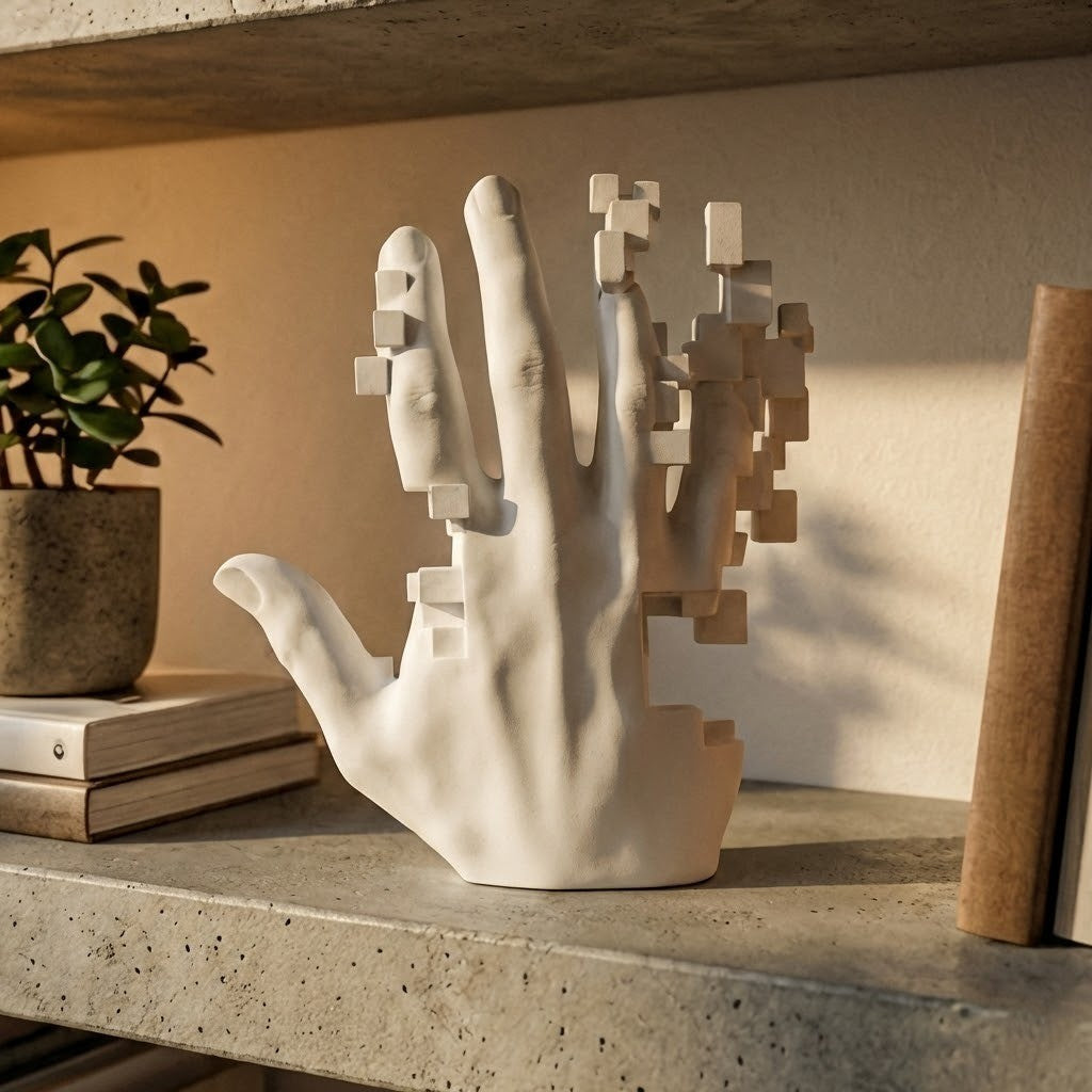 Pixel Palm Mosaikk Sci-Fi Skrivebord Deko | Skanto