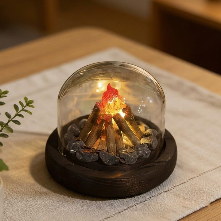 Mini Bonfire Flame Glass Dome Nattlampe | Skanto