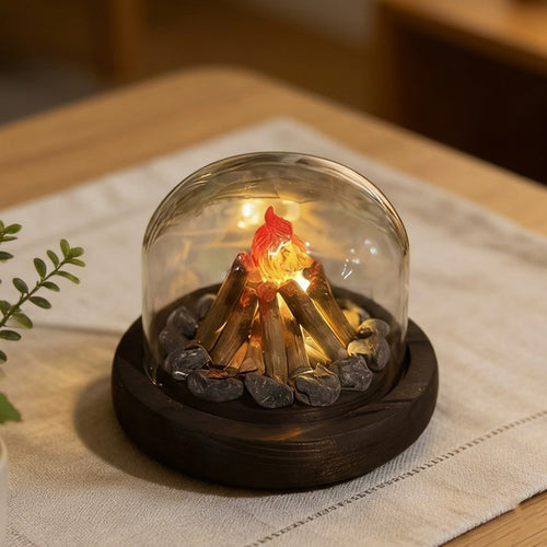 Mini Bonfire Flame Glass Dome Nattlampe | Skanto