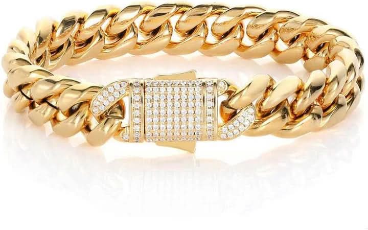 Skanto | Massiv, 18K gullbelagt Cuban lenke armbånd