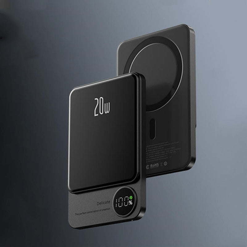 Skanto | 10000mAh Mini Bærbar LED Digital Display Magnetisk hurtiglading Power Bank