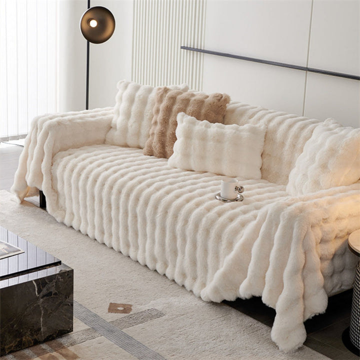 Premium Faux Fur Non-Slip Sofa Covers | Skanto