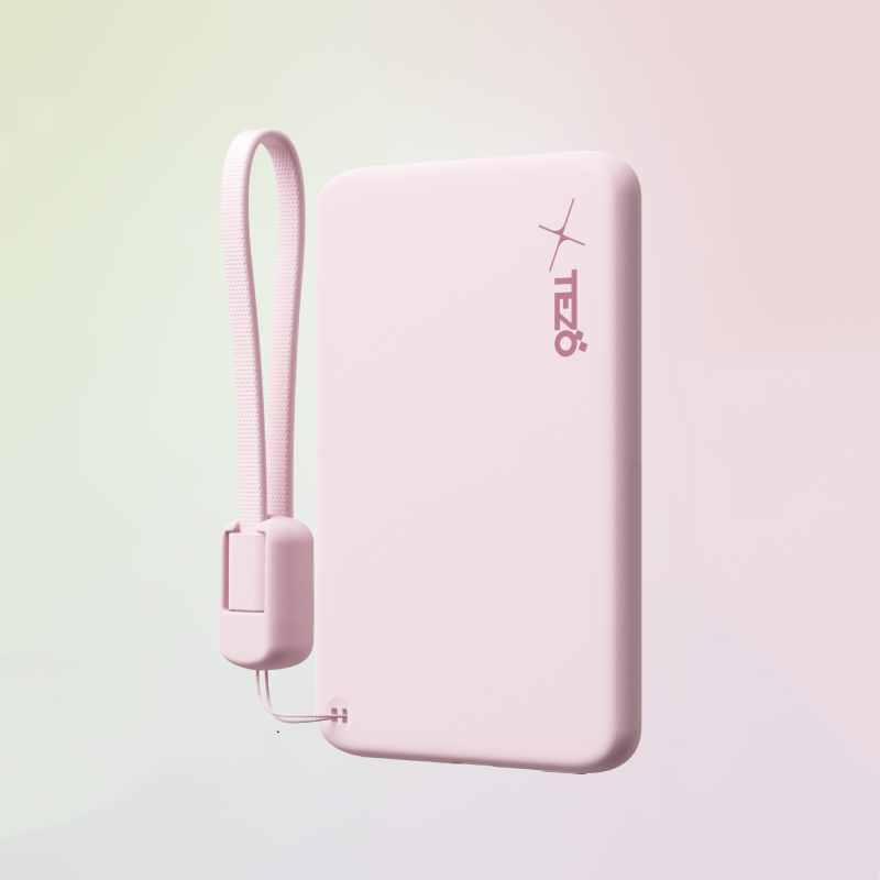 Skanto | Ultra-Tynn Fargerik Magnetisk Lader Power Bank Med Innebygd Snor