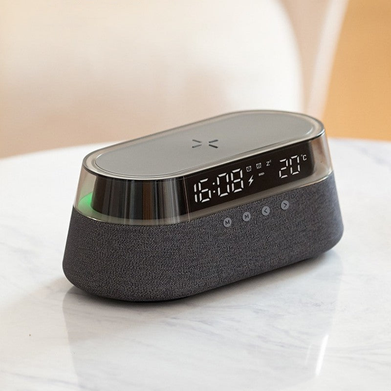 Skanto | Nattlys Trådløs Lader Alarmklokke Retro Bluetooth Høyttaler