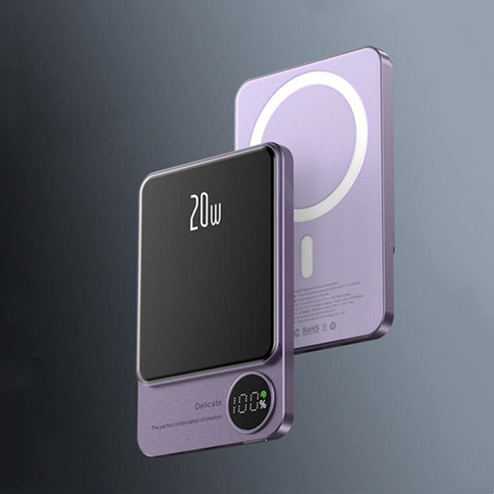 Skanto | 10000mAh Mini Bærbar LED Digital Display Magnetisk hurtiglading Power Bank