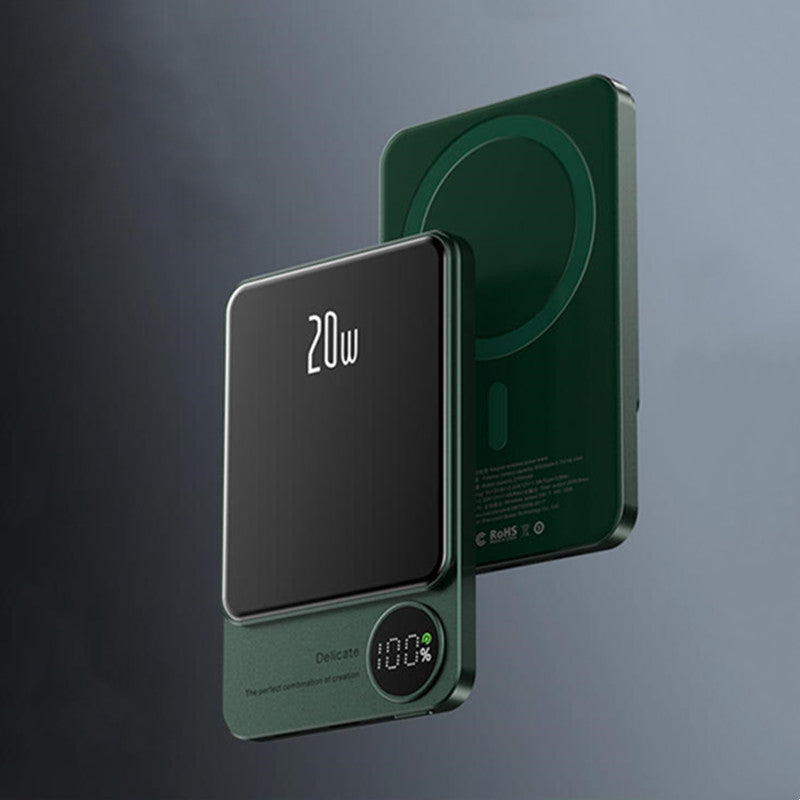 Skanto | 10000mAh Mini Bærbar LED Digital Display Magnetisk hurtiglading Power Bank