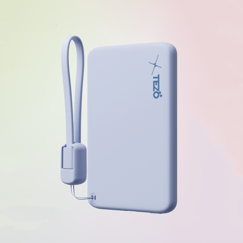 Skanto | Ultra-Tynn Fargerik Magnetisk Lader Power Bank Med Innebygd Snor