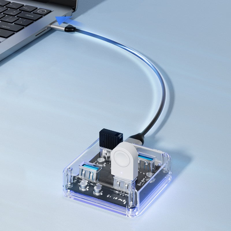 Skanto | Transparent Minimalist 4-Port USB 3.0 Utvidelsesdokk