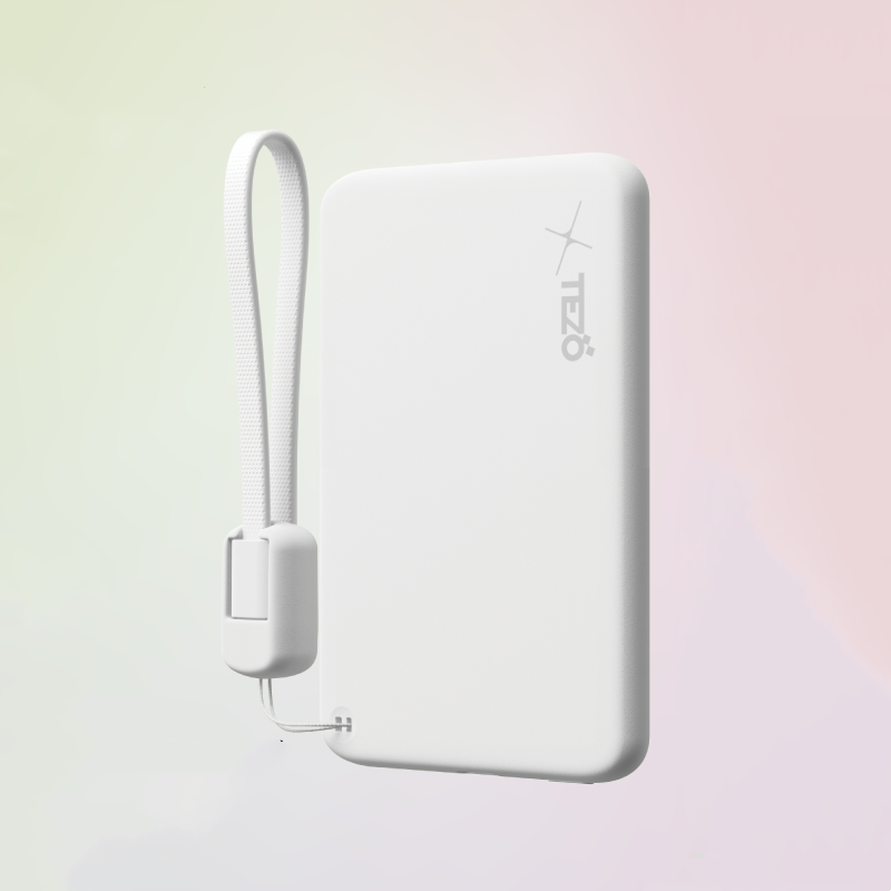 Skanto | Ultra-Tynn Fargerik Magnetisk Lader Power Bank Med Innebygd Snor