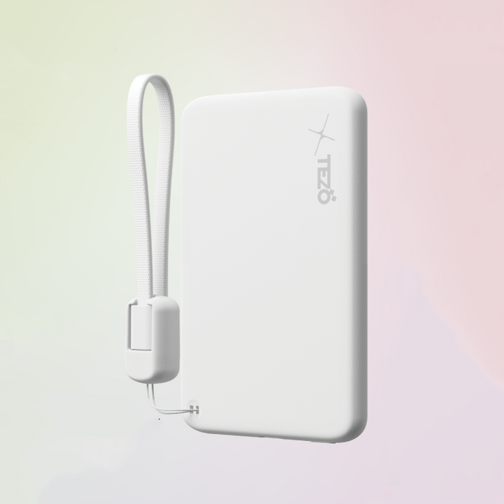 Skanto | Ultra-Tynn Fargerik Magnetisk Lader Power Bank Med Innebygd Snor