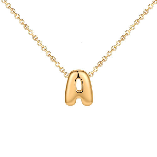 Skanto | Dainty Bubble Letter Initial Necklace