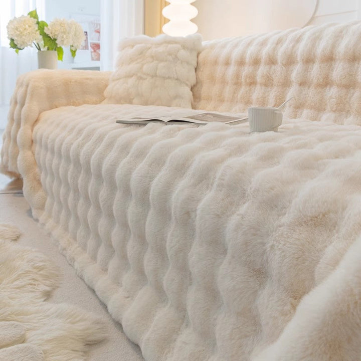 Premium Faux Fur Non-Slip Sofa Covers | Skanto