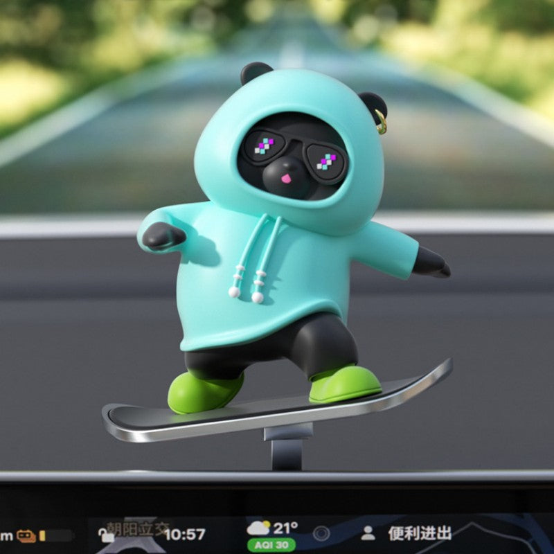 Skanto | Bilmontert Tegneserie Skateboardbjørn Glidende Ornament
