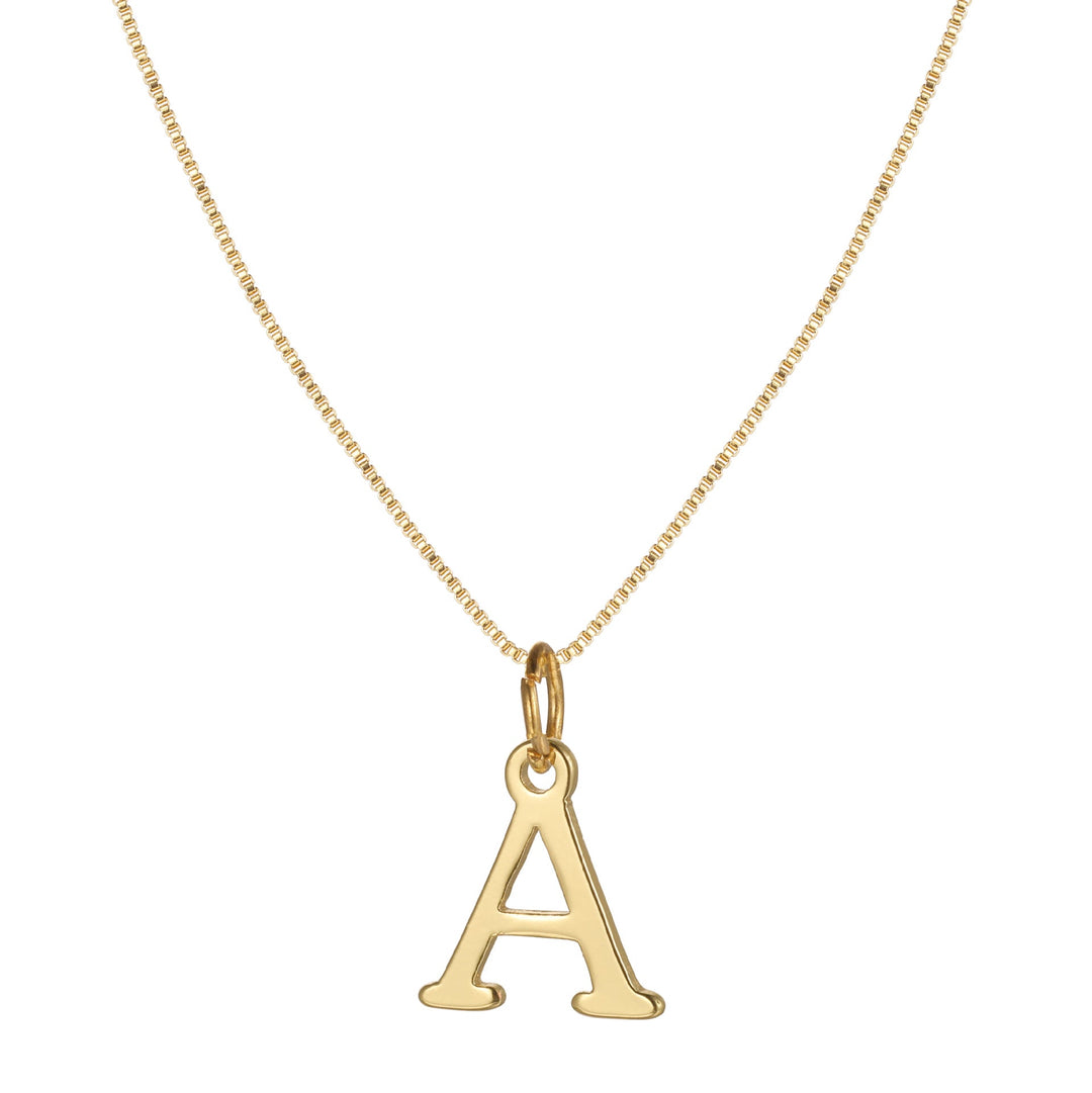 Skanto | 14k Minimal Serif Initial Halskjede