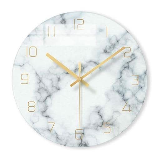 Oliven – Elegante Wanduhr mit Marmor-Inspiration