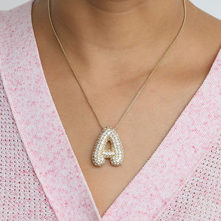 Skanto | Chunky Bubble Diamond Dazzle Initial Halskjeder