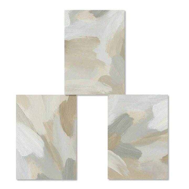 Neutral Colors Abstract Thick Brush Painting Wall Art Fine Art Canvas Prints Posters Pictures For Modern Living Room Bedroom Art Decor | Skanto