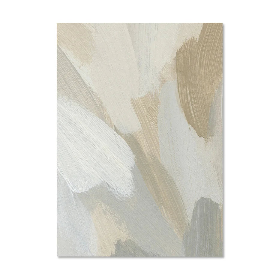Neutral Colors Abstract Thick Brush Painting Wall Art Fine Art Canvas Prints Posters Pictures For Modern Living Room Bedroom Art Decor | Skanto