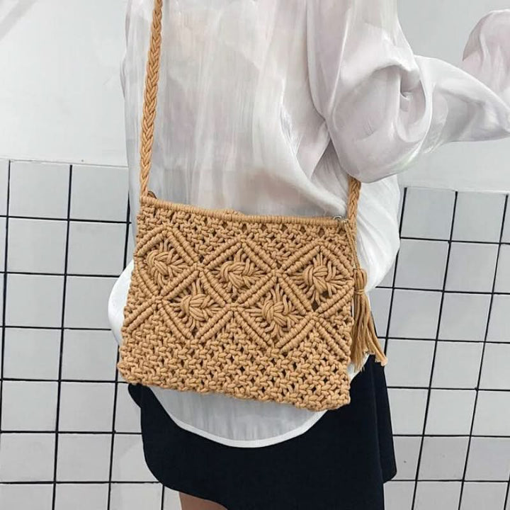 Skanto | Vevd skulderveske for kvinner – Sommer Boho stil