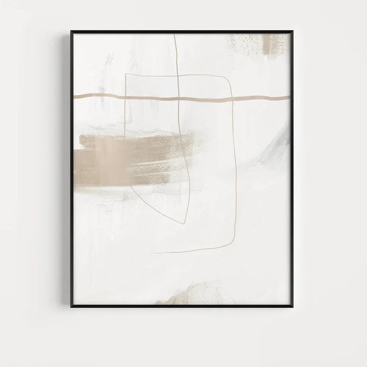 Absolutely Minimal Beige White Abstract Wall Art Fine Art Canvas Prints Simple Artwork For Modern Apartment Living Room Art For Modern Decor | Skanto