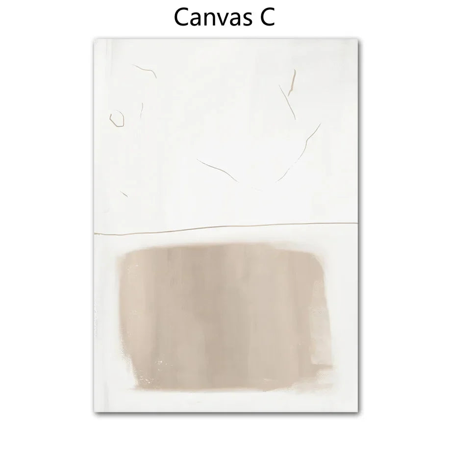 Absolutt Minimal Beige Hvit Abstrakt Veggkunst Fine Art Lerret Trykk Enkle Kunstverk For Moderne Leilighet Stue Kunst For Samtidsdekorasjon | Skanto