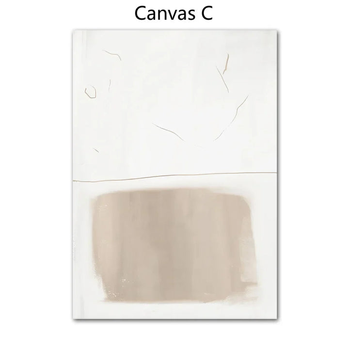 Absolutely Minimal Beige White Abstract Wall Art Fine Art Canvas Prints Simple Artwork For Modern Apartment Living Room Art For Modern Decor | Skanto