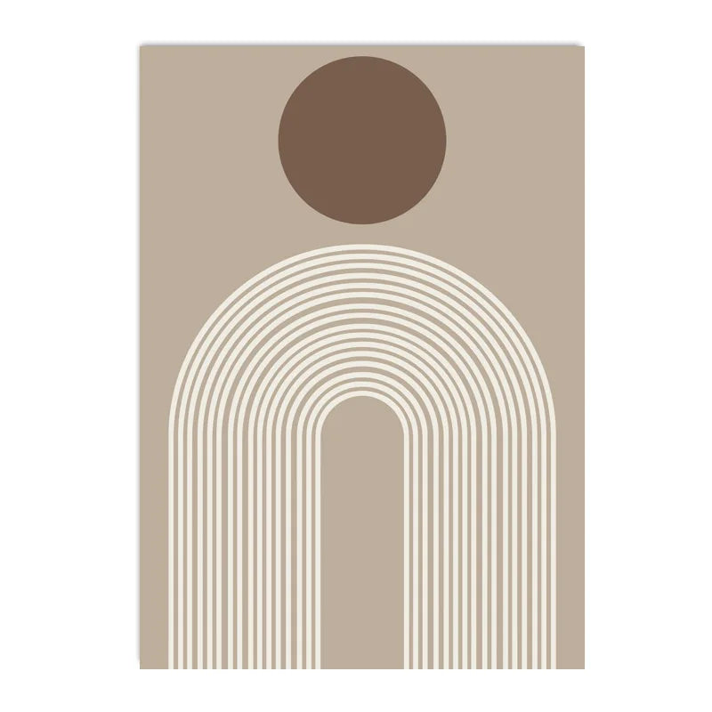 Abstrakt Beige Brun Minimalistisk Geometrisk Veggkunst Fino Kunstlerlerret Utskrifter Bilder For Moderne Stue Spisestue Kunst For Samtids Hjemmedekorasjon | Skanto
