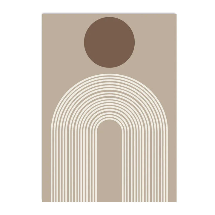 Abstrakt Beige Brun Minimalistisk Geometrisk Veggkunst Fino Kunstlerlerret Utskrifter Bilder For Moderne Stue Spisestue Kunst For Samtids Hjemmedekorasjon | Skanto