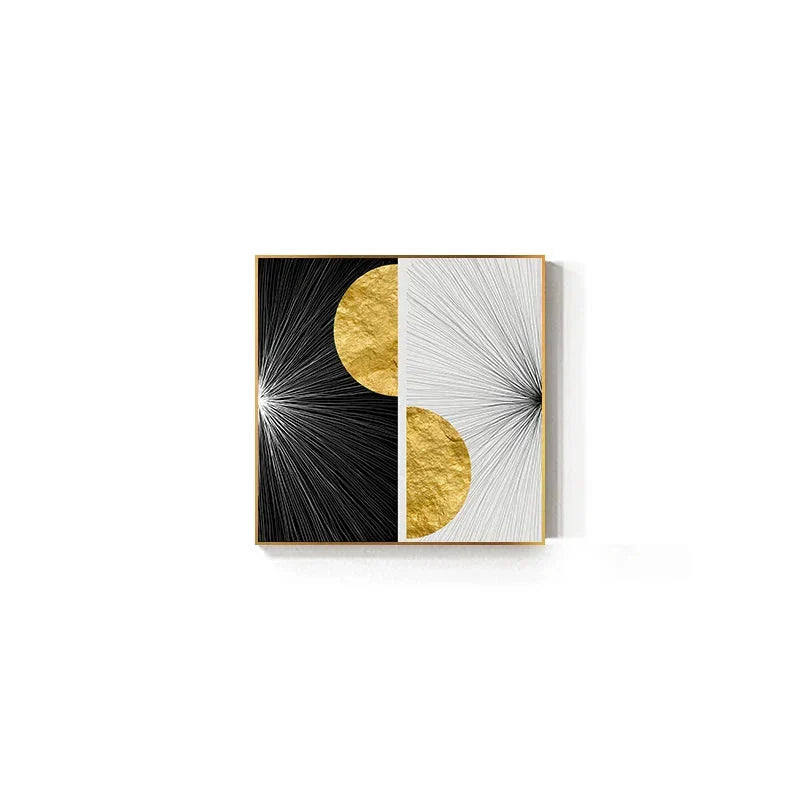 Minimalistiske Gyldne Sollinjer Abstrakt Veggkunst Fin Kunst Lerretsutskrifter Kvadratisk Format Bilder For Moderne Leiligheter Stue Kunst For Samtidsinteriører | Skanto