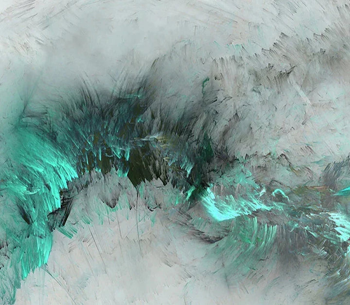 Abstrakt grønne alien-skyer veggkunst Fine Art lerretsutskrifter jadegrønn grå himmel bilde for moderne leilighet-stue kontor dekor | Skanto
