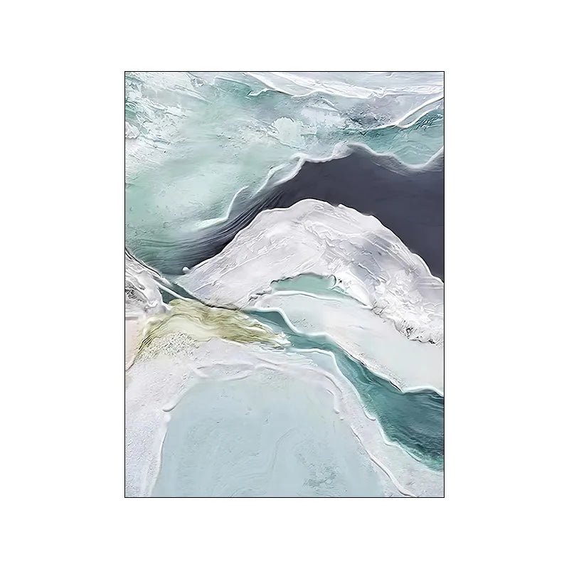 Abstrakt grønn Aqua sandete strand-seascape veggkunst Fine Art lerretsutskrifter bilder for moderne leilighet stue soverom kunstdekorasjon | Skanto