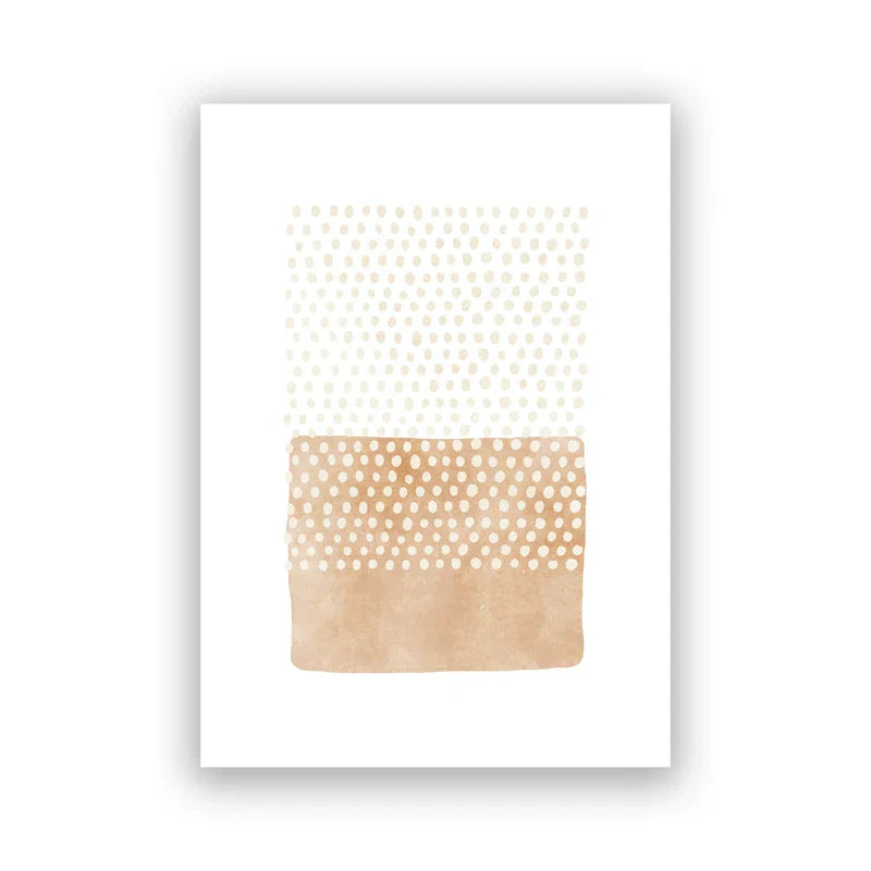 Abstrakt Minimalistisk Skandinavisk Punktkunst Veggkunst Finkunst Lerrettrykk Nyansene av Beige Svart Brun Nøytrale Fargebilder for moderne Stue Innredning | Skanto