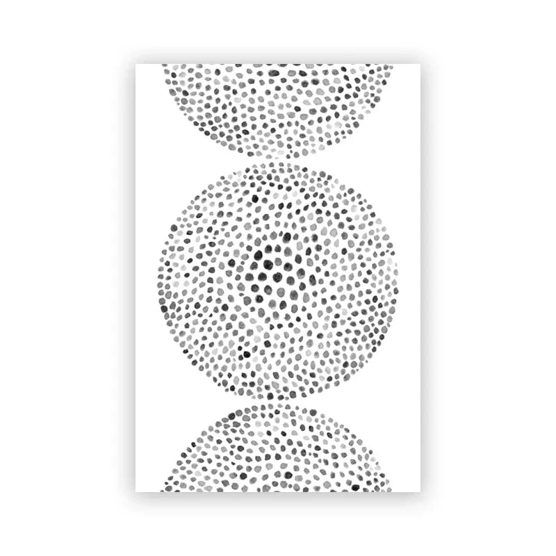 Abstrakt Minimalistisk Skandinavisk Punktkunst Veggkunst Finkunst Lerrettrykk Nyansene av Beige Svart Brun Nøytrale Fargebilder for moderne Stue Innredning | Skanto