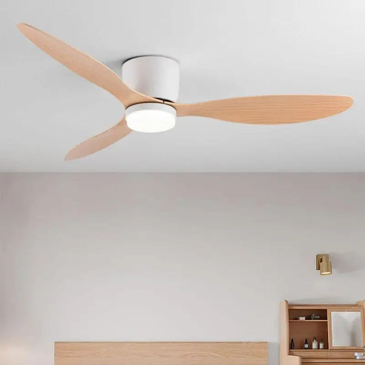 42/52 Tommers Takvifter med LED Lys - 3 Farger, 6 Hastigheter DC Motor, Fjernkontroll, Lave Gulvdekorative Vifter med Belysning | Skanto